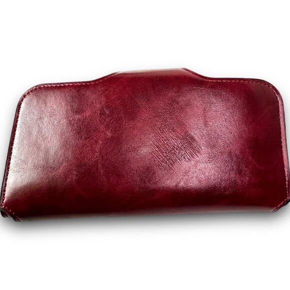 MenSense Burgandy Genuine Leather Wallet Card Slots ID Window NIP Versatile - Picture 10 of 11